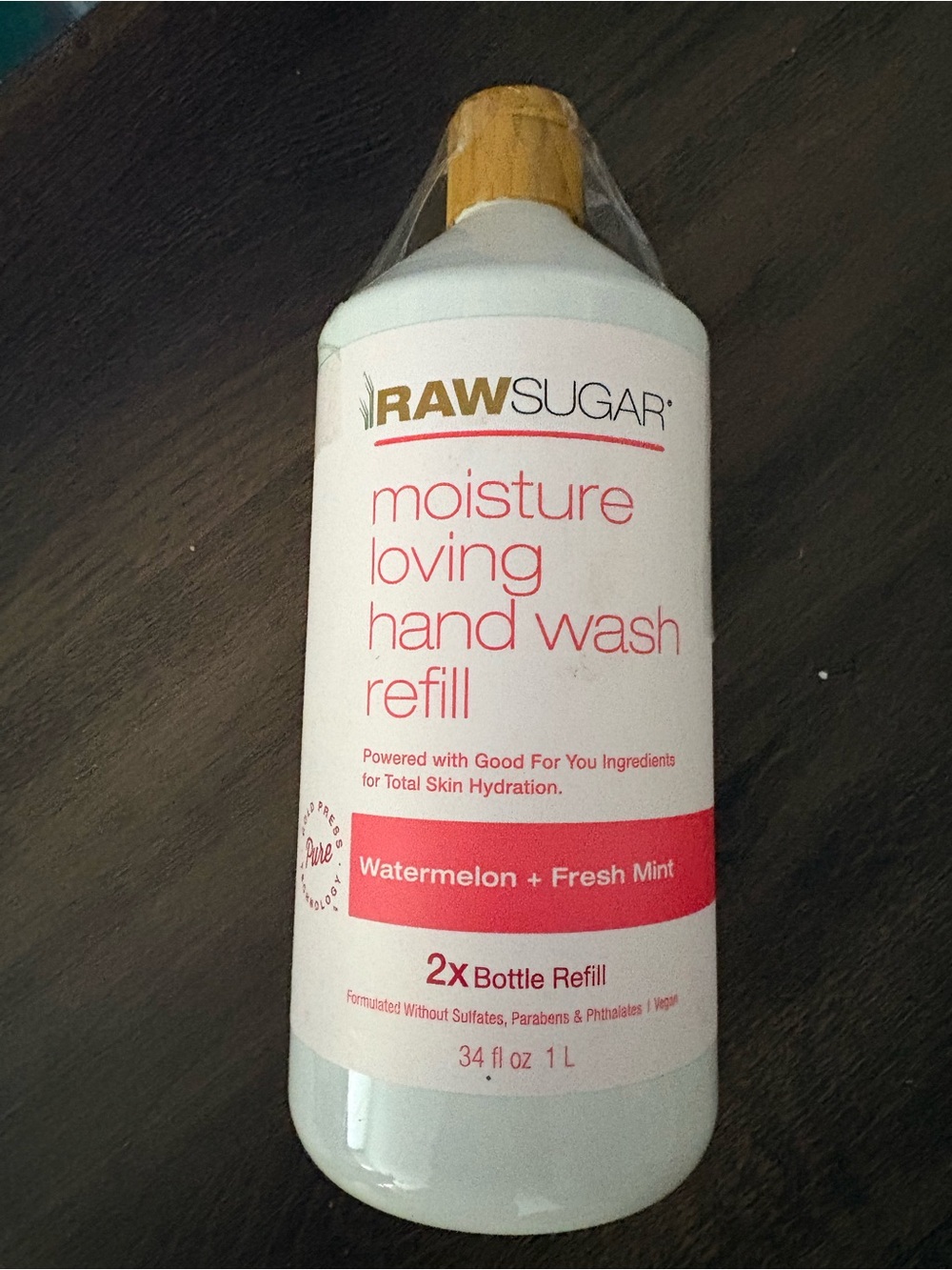 Raw Sugar Moisture Loving Hand Wash Refill - Watermelon + Fresh Mint 34 fl oz